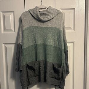 LOFT Turtleneck Gray Green Women's Sweater